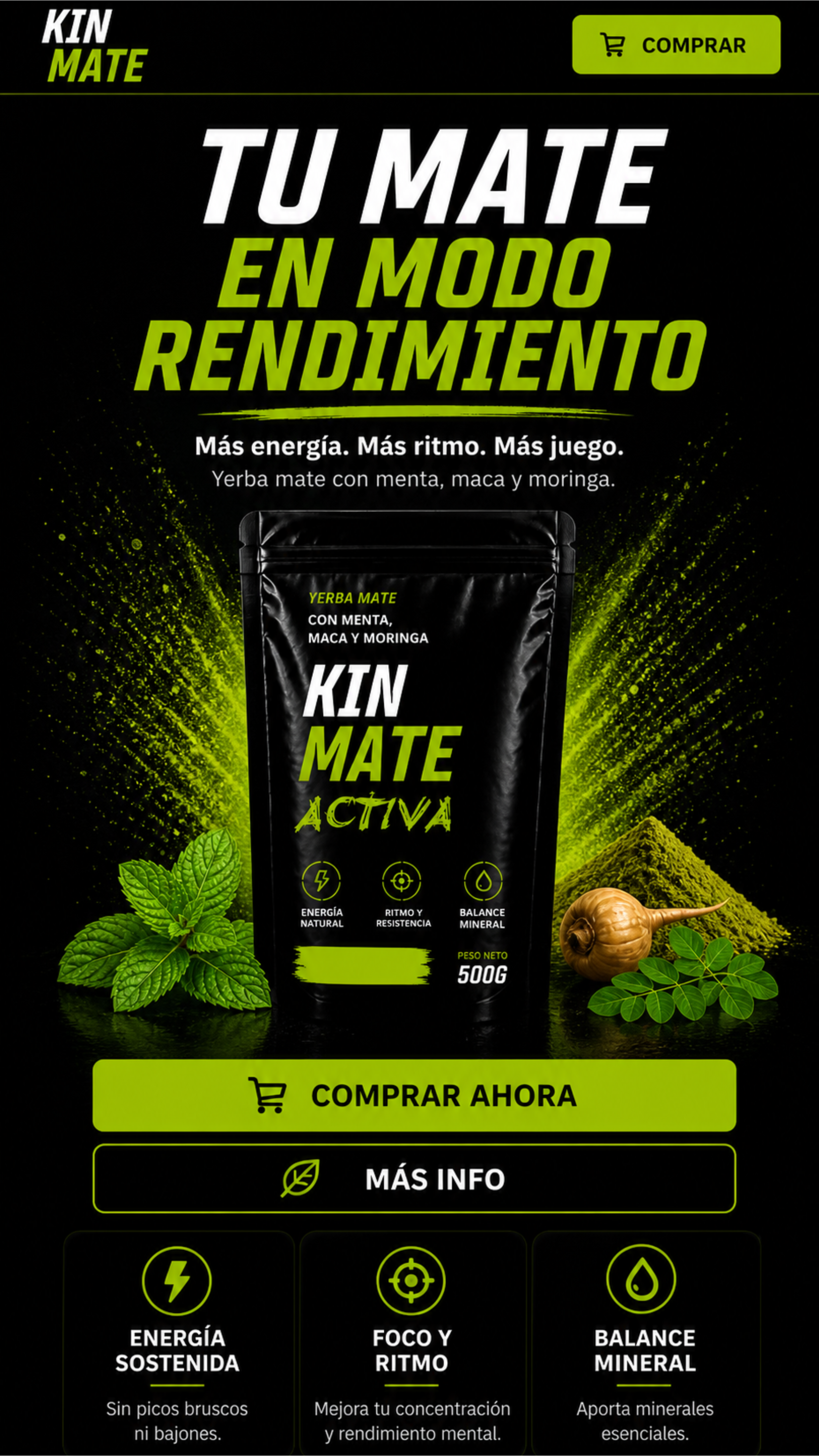Kin Mate - Tu mate en modo rendimiento